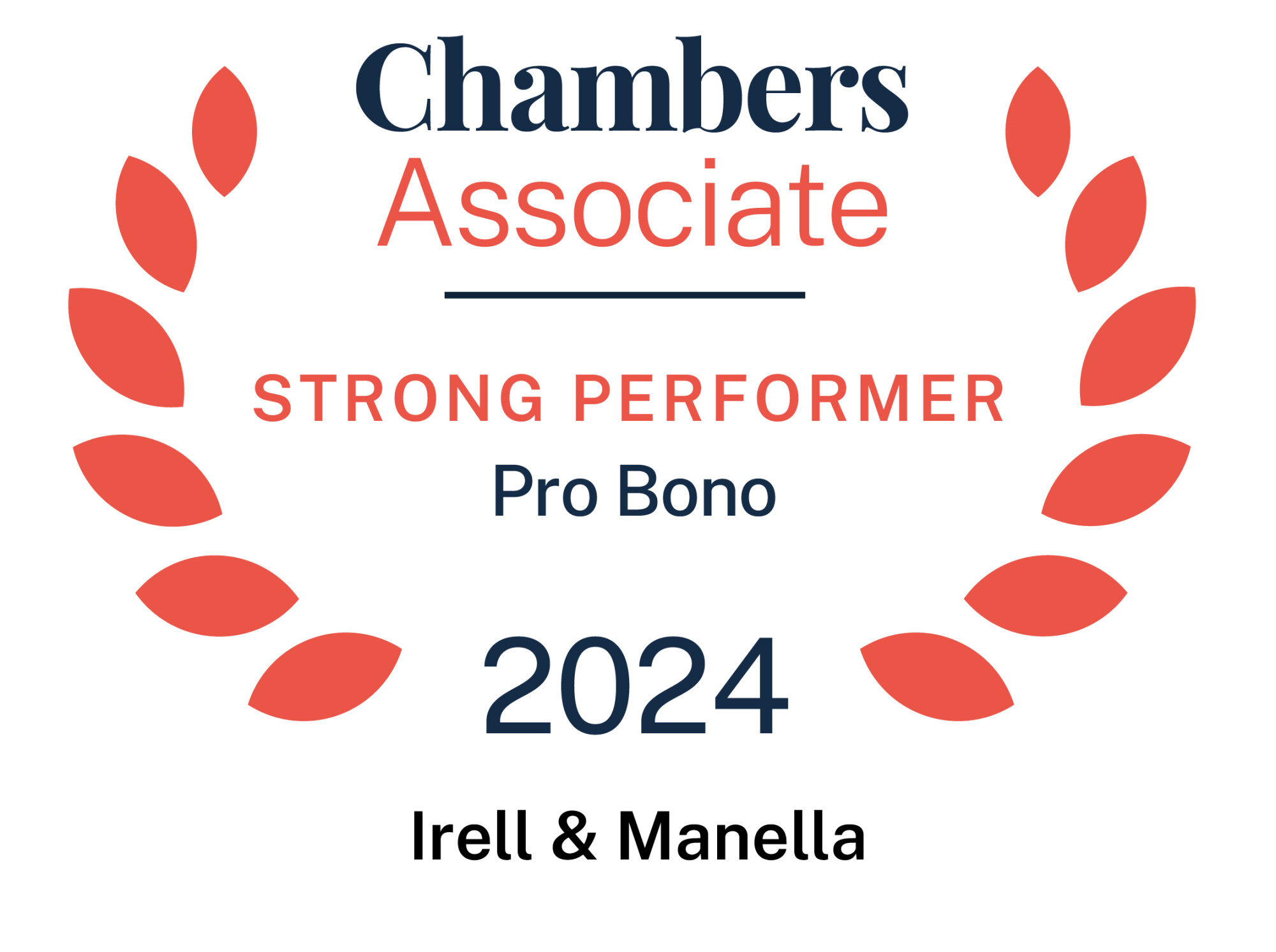 Chambers Associate Strong Performer Pro Bono 2024